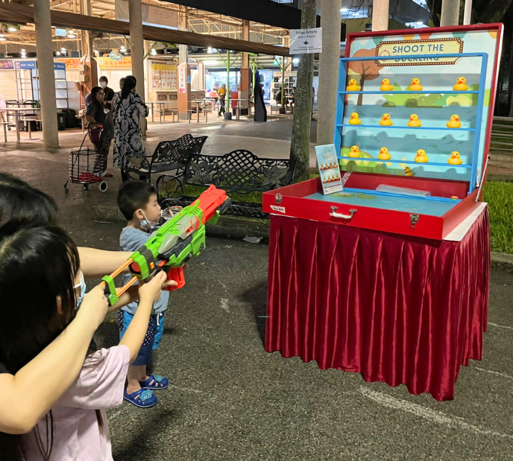 Professional Shoot the Ducklings game booth at Singapore carnival