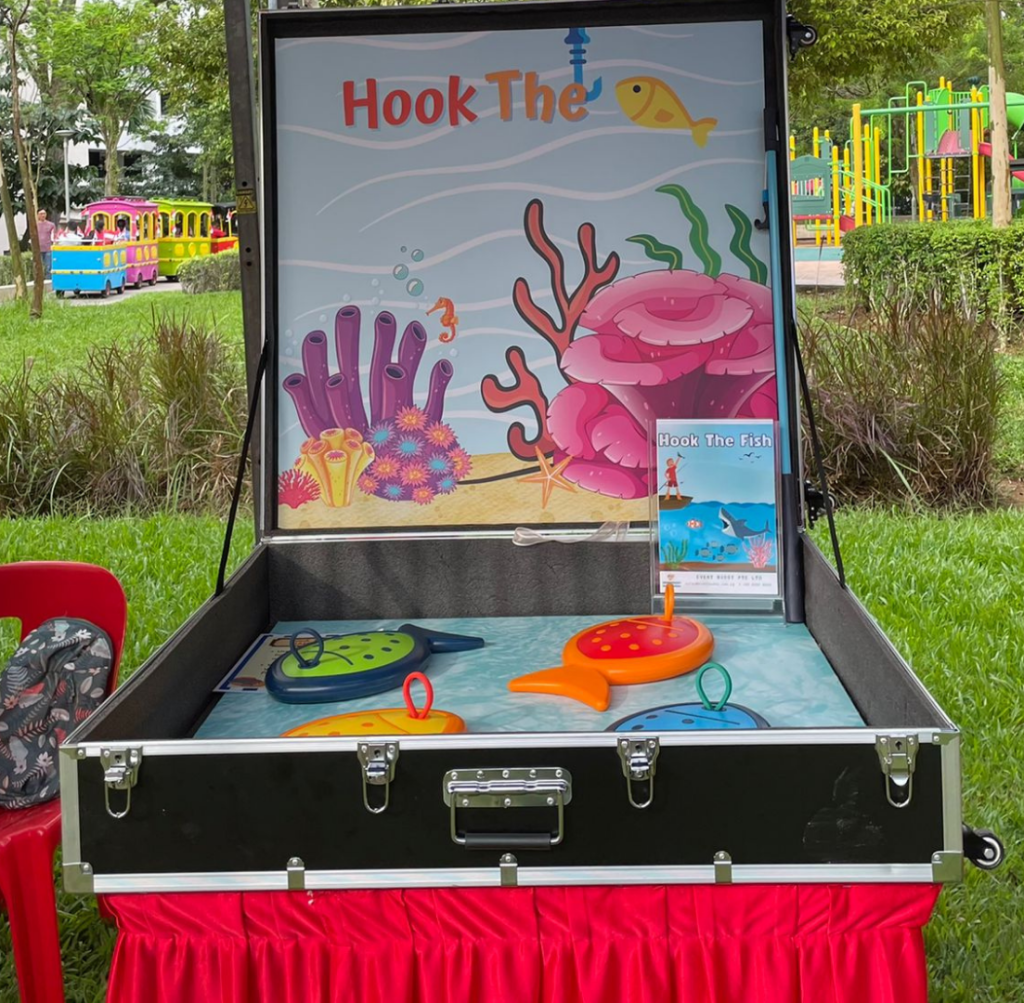 Professional Hook the Fish game setup at Singapore family event