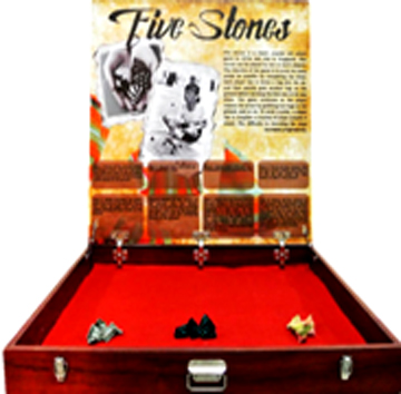 Professional Five Stones traditional game setup for Singapore heritage events
